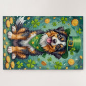 Australian Shepherd St Patrick’s Day Lucky Dog Legpuzzel (Horizontaal)