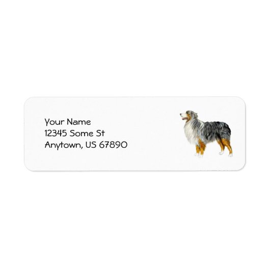Australian Shepherd Standing Labels (Voorkant)