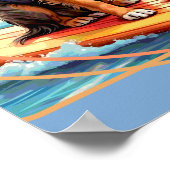 Australian Shepherd Surfing Poster (Hoek)
