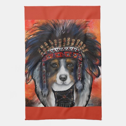 AUSTRALIAN SHEPHERD THEEDOEK (Verticaal)