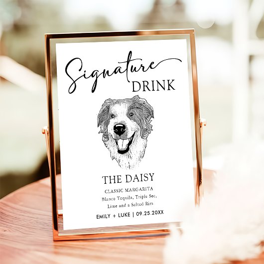 Australian Shepherd Trouwhandtekening Drink Teken Poster