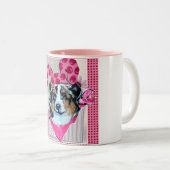 AUSTRALIAN SHEPHERD TWEEKLEURIGE KOFFIEMOK (Voorkant rechts)