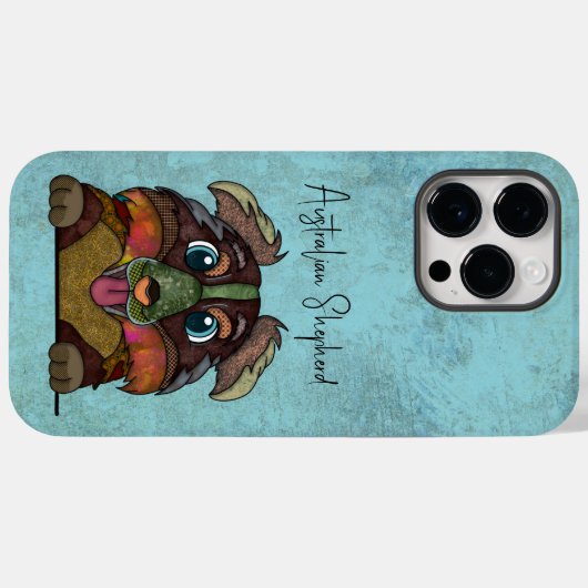 Australian Shepherd Ugly Face Case-Mate iPhone Case (Achterkant (horizontaal))