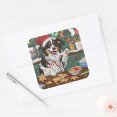 Australian Shepherd Vakantie Bakken Kerstmis Vierkante Sticker (Envelop)