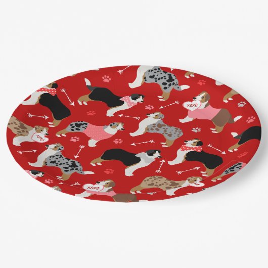 Australian Shepherd Valentijn Pattern Bord (Gekanteld)