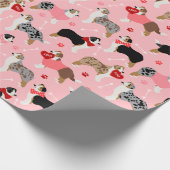 Australian Shepherd Valentine Pattern Cadeaupapier (Hoek)