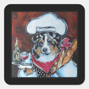 AUSTRALIAN SHEPHERD VIERKANTE STICKER