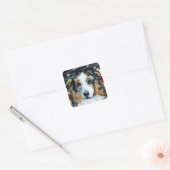 AUSTRALIAN SHEPHERD VIERKANTE STICKER (Envelop)