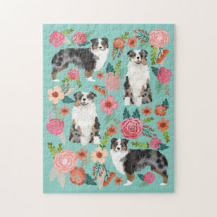 Australian Shepherd Vintage Florals Dog Legpuzzel