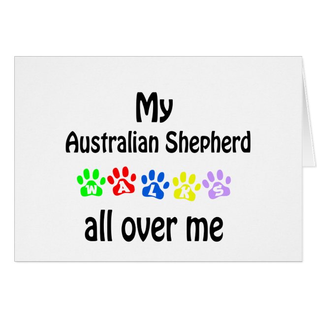 Australian Shepherd Walks Design (Devant horizontal)