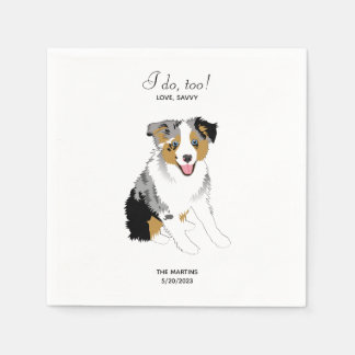Australian Shepherd Wedding Cocktail Napkins Servet