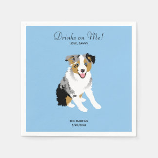 Australian Shepherd Wedding Cocktail Napkins Servet