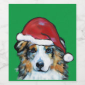 Australian Shepherd Wijn Etiket (Enkel label)