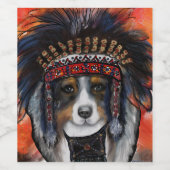 AUSTRALIAN SHEPHERD WIJN ETIKET (Enkel label)