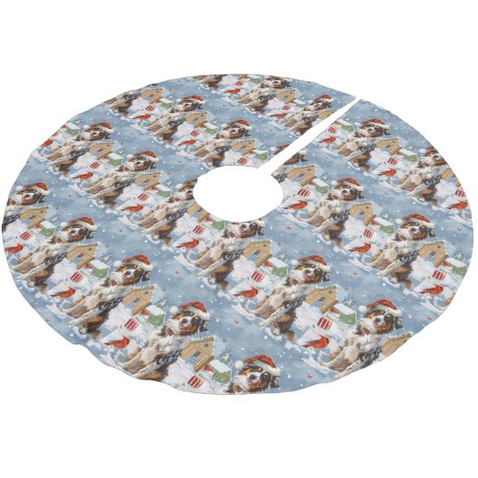 Australian Shepherd Winter Wonderland Kerstmis Kerstboom Rok (Gekanteld)