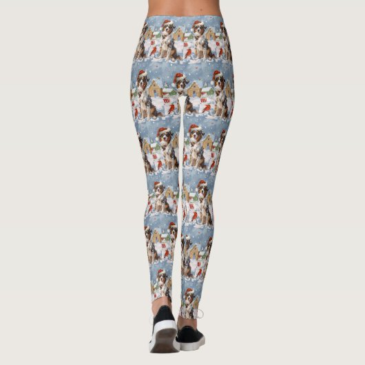 Australian Shepherd Winter Wonderland Kerstmis Leggings (Achterkant)