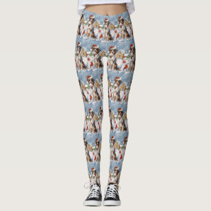 Australian Shepherd Winter Wonderland Kerstmis Leggings