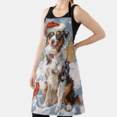 Australian Shepherd Winter Wonderland Kerstmis Schort (Insitu)