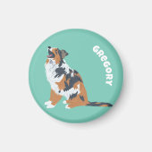 Australian Shepherds Aussie Honden gepersonaliseer Magneet (Voorkant)