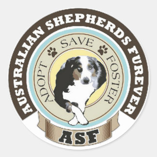 Australian Shepherds Furever Logo Ronde Sticker