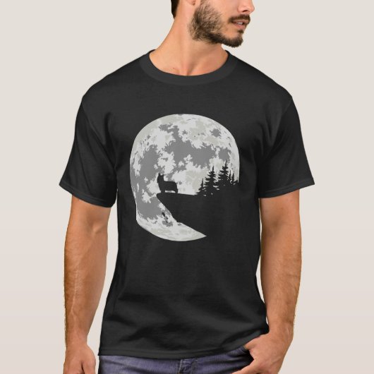 Australian Silky Terrier Apparel And Moon  Hallowe T-shirt (Voorkant)