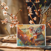 Australian Summer, carte koala personnalisable