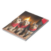Australian Terrier bij de open haard Kerstmis Notitieblok (Gedraaid)