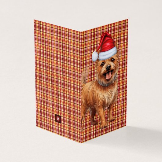 Australian Terrier Christmas Dog Holiday Plaid (Outside)