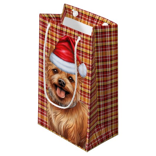 Australian Terrier Dog Holiday Geplakt Kerstmis Klein Cadeauzakje (Voorkant Gekanteld)