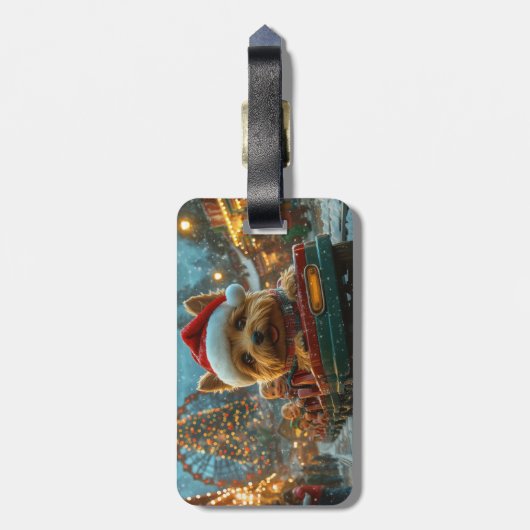 Australian Terrier Dog Roller Onderzetter Kerst Bagagelabel (Achterkant verticaal)