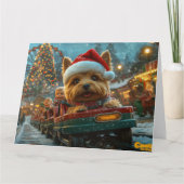 Australian Terrier Dog Roller Onderzetter Kerst Kaart (Voorkant)