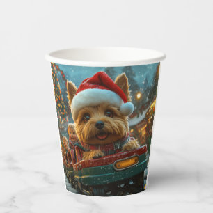 Australian Terrier Dog Roller Onderzetter Kerst Papieren Bekers