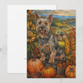 Australian Terrier Herfst Oogst Thanksgiving Feestdagenkaart (Voorkant / Achterkant)
