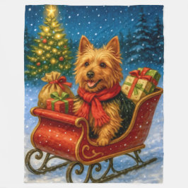 Australian Terrier Holiday  Fleece Deken