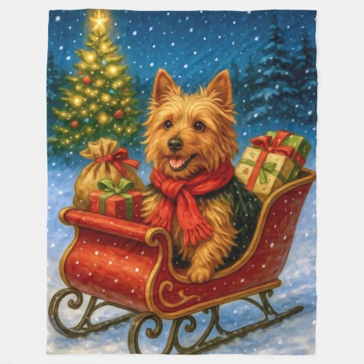 Australian Terrier Holiday  Fleece Deken (Voorkant)