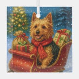 Australian Terrier Holiday  Metal Ornament