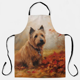 Australian Terrier in Herfstbladeren Inspireren Va Schort