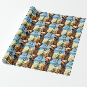 Australian Terrier On Beach hondenliefhebber zomer Cadeaupapier
