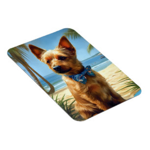 Australian Terrier On Beach hondenliefhebber zomer Magneet