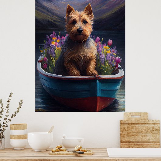 Australian Terrier op Paddle: Een Schilderachtig a Poster (Keuken)