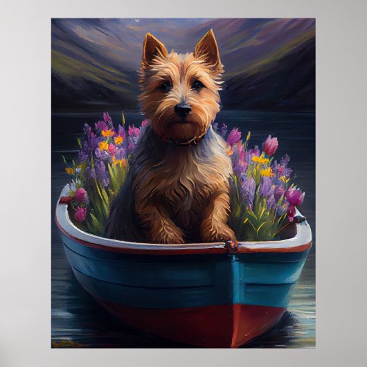 Australian Terrier op Paddle: Een Schilderachtig a Poster (Voorkant)