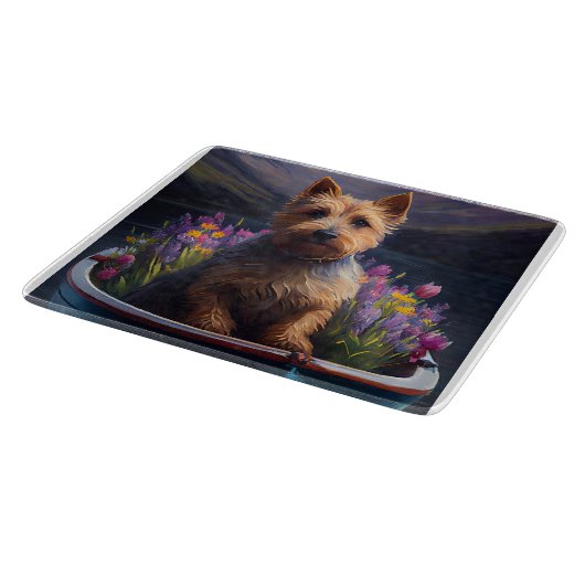 Australian Terrier op Paddle: Een Schilderachtig a Snijplank (Hoek)