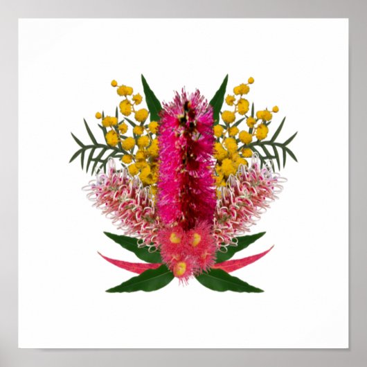 Australian Wild Flowers Bouquet Poster (Voorkant)