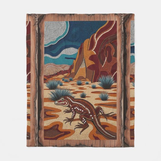 Australian Wild Lizard Wildlife Scene Fleece Deken (Voorkant)