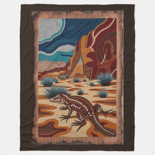 Australian Wild Lizard Wildlife Scene Fleece Deken (Voorkant)