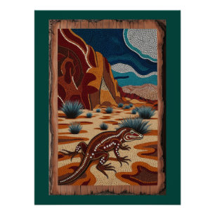 Australian Wild Lizard Wildlife Scene Perfect Poster