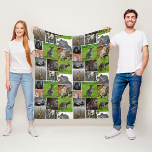 Australian Wildlife Collage Fleece Deken