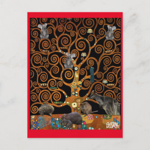 Australian Wildlife in Tree of Life, Klimt parody, Briefkaart