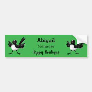 Australian Willie Wagtail cartoon Bumpersticker