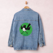 Australian Willie Wagtail cartoon gepersonaliseerd Denim Jacket (Hangar)